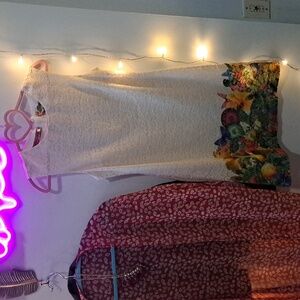 Desigual Lace Dress With Flowers On Hem Stunning! Lined 💐